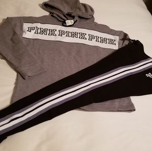 New vs pink grey hoodie outfit.